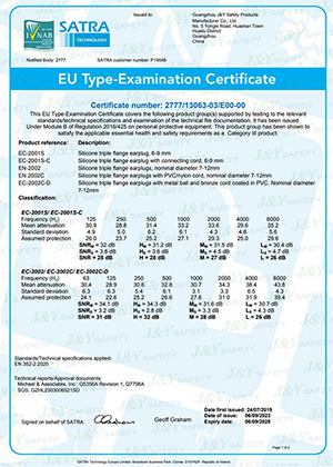 CE-сертификат на силиконовые беруши